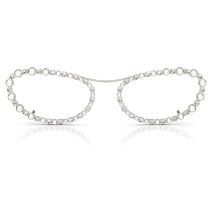 Lentes de sol de forma ovalada, 2 en 1 con clip, Sk7044, tono plateado Lentes de sol de forma ovalada, 2 en 1 con clip, Sk7044, tono plateado