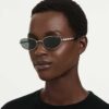 Lentes de sol de forma ovalada, 2 en 1 con clip, Sk7044, tono plateado Lentes de sol de forma ovalada, 2 en 1 con clip, Sk7044, tono plateado