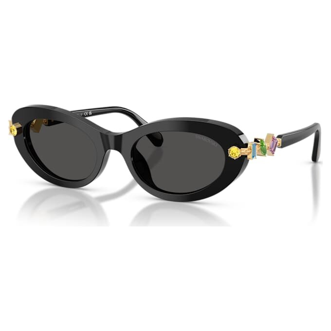 Lentes de sol de forma ovalada, negros Lentes de sol de forma ovalada, negros
