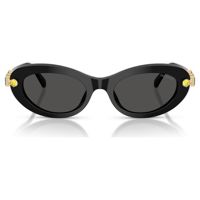 Lentes de sol de forma ovalada, negros Lentes de sol de forma ovalada, negros