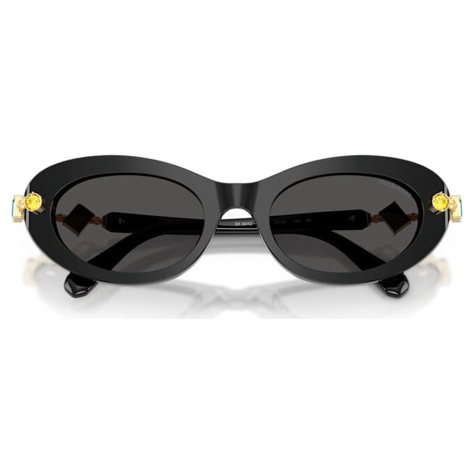 Lentes de sol de forma ovalada, negros Lentes de sol de forma ovalada, negros