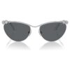 Lentes de sol de forma ovalada, Sk7017, tono plateado Lentes de sol de forma ovalada, Sk7017, tono plateado