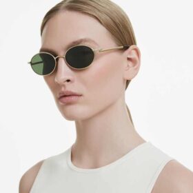 Lentes de sol de forma ovalada, verdes