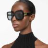 Lentes de sol extragrandes, forma cuadrada, SK6001, negro Lentes de sol extragrandes, forma cuadrada, SK6001, negro