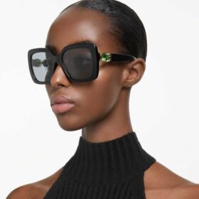 Lentes de sol extragrandes, forma cuadrada, SK6001, negro
