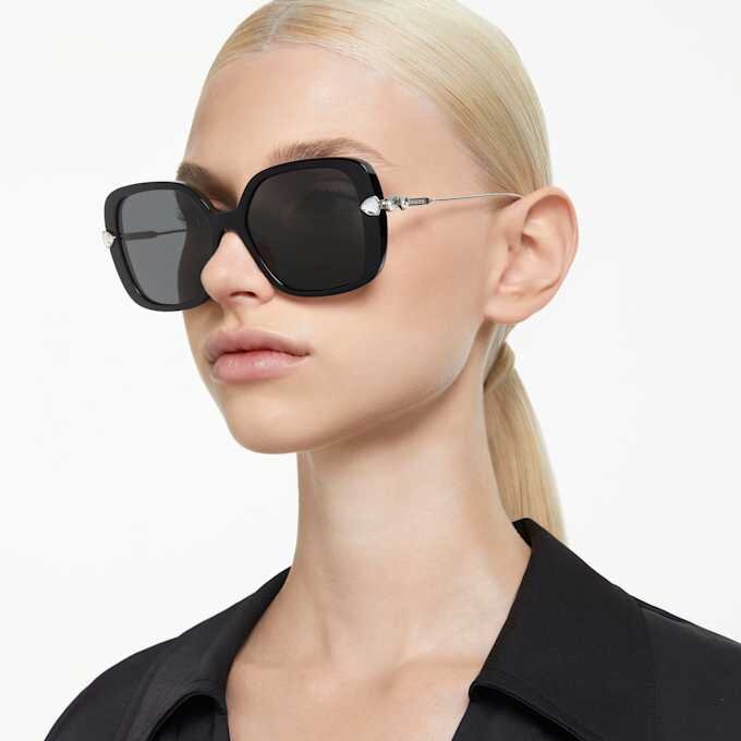 Lentes de sol extragrandes, forma cuadrada, Sk6011, negro Lentes de sol extragrandes, forma cuadrada, Sk6011, negro