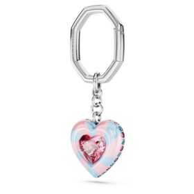 Llavero con corte de corazón, corazón, multicolor, chapado en rodio