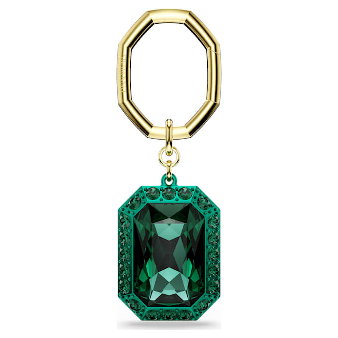 Llavero con corte octogonal, verde, acabado de metales mixtos Llavero con corte octogonal, verde, acabado de metales mixtos