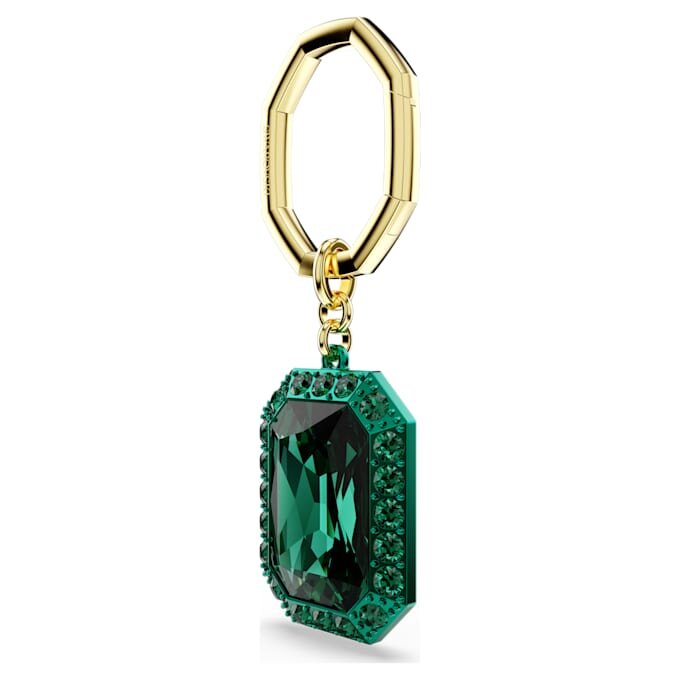 Llavero con corte octogonal, verde, acabado de metales mixtos Llavero con corte octogonal, verde, acabado de metales mixtos