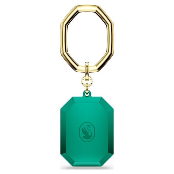 Llavero con corte octogonal, verde, acabado de metales mixtos Llavero con corte octogonal, verde, acabado de metales mixtos