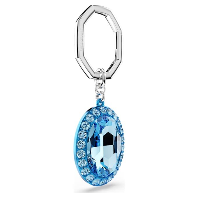 Llavero con corte ovalado, azul, acabado de metales mixtos Llavero con corte ovalado, azul, acabado de metales mixtos