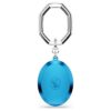 Llavero con corte ovalado, azul, acabado de metales mixtos Llavero con corte ovalado, azul, acabado de metales mixtos