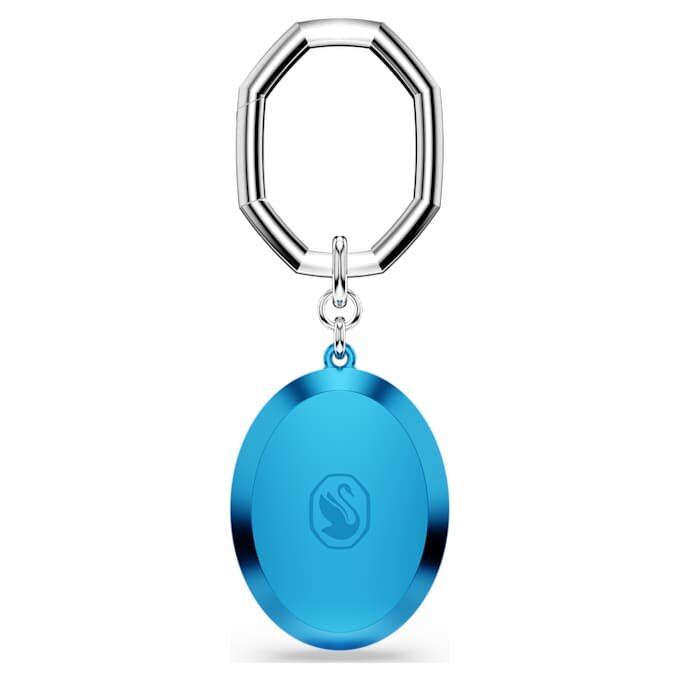 Llavero con corte ovalado, azul, acabado de metales mixtos Llavero con corte ovalado, azul, acabado de metales mixtos