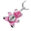 Llavero Teddy Bear, rosa, chapado en rodio