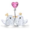 Pajaritos enamorados con corazón rosa