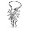 Pendiente tipo «ear cuff» de la Colección Viena: Cisne, blanco, chapado en rutenio Pendiente tipo «ear cuff» de la Colección Viena: Cisne, blanco, chapado en rutenio
