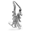 Pendiente tipo «ear cuff» de la Colección Viena: Cisne, blanco, chapado en rutenio Pendiente tipo «ear cuff» de la Colección Viena: Cisne, blanco, chapado en rutenio