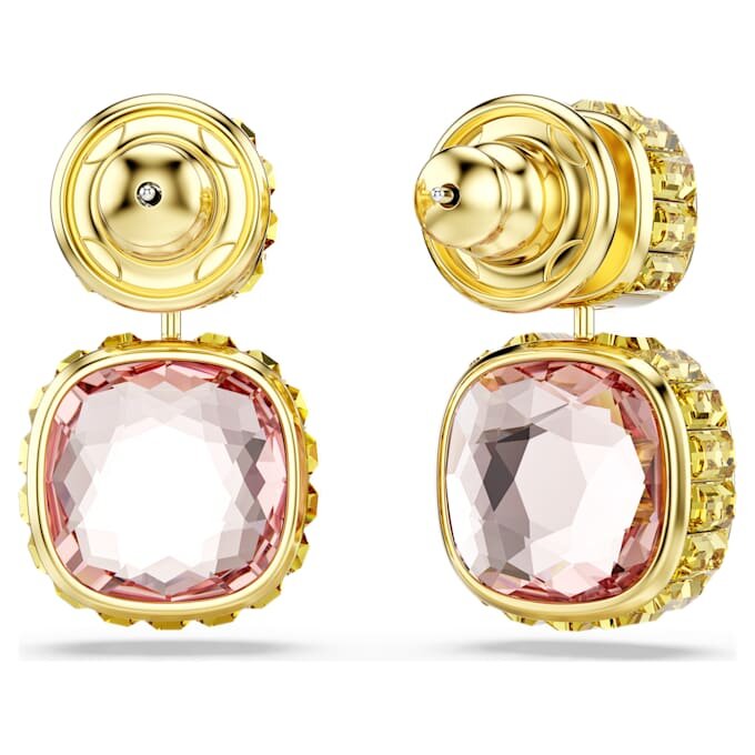Pendientes Chroma Drop con corte cojín, multicolores, chapados en tono dorado Pendientes Chroma Drop con corte cojín, multicolores, chapados en tono dorado