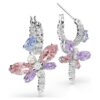 Pendientes colgantes Ariana Grande X Swarovski con cortes mixtos, libélula, multicolor, chapados en rodio
