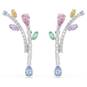 Pendientes colgantes Ariana Grande x Swarovski con cortes mixtos, multicolores y chapados en rodio