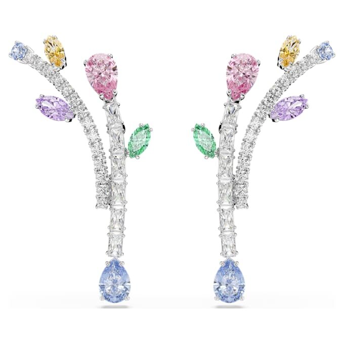 Pendientes colgantes Ariana Grande x Swarovski con cortes mixtos, multicolores y chapados en rodio Pendientes colgantes Ariana Grande x Swarovski con cortes mixtos, multicolores y chapados en rodio