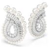 Pendientes colgantes Ariana Grande X Swarovski con perla de cristal, cortes mixtos, blancos, chapados en rodio Pendientes colgantes Ariana Grande X Swarovski con perla de cristal, cortes mixtos, blancos, chapados en rodio
