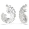 Pendientes colgantes Ariana Grande X Swarovski con perla de cristal, cortes mixtos, blancos, chapados en rodio Pendientes colgantes Ariana Grande X Swarovski con perla de cristal, cortes mixtos, blancos, chapados en rodio