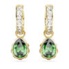 Pendientes colgantes Chroma con corte de pera, verdes, chapados en tono dorado