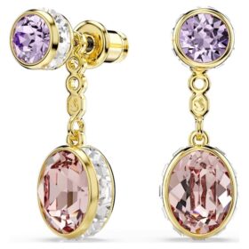Pendientes colgantes Chroma con cortes mixtos, multicolores, chapados en tono dorado Pendientes colgantes Chroma con cortes mixtos, multicolores, chapados en tono dorado