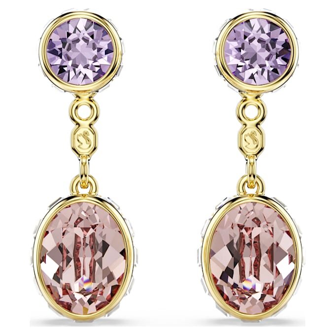 Pendientes colgantes Chroma con cortes mixtos, multicolores, chapados en tono dorado Pendientes colgantes Chroma con cortes mixtos, multicolores, chapados en tono dorado
