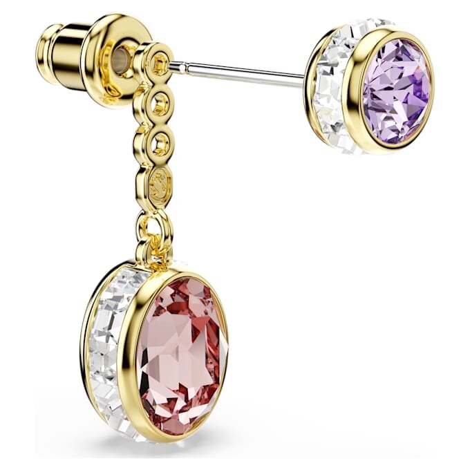 Pendientes colgantes Chroma con cortes mixtos, multicolores, chapados en tono dorado Pendientes colgantes Chroma con cortes mixtos, multicolores, chapados en tono dorado