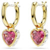 Pendientes colgantes Chroma con forma de corazón, rojos, chapados en tono dorado