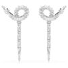 Pendientes colgantes con forma de serpiente de cortes mixtos, Año de la Serpiente, blancos, chapados en rodio