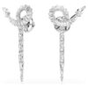 Pendientes colgantes con forma de serpiente de cortes mixtos, Año de la Serpiente, blancos, chapados en rodio