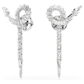 Pendientes colgantes con forma de serpiente de cortes mixtos, Año de la Serpiente, blancos, chapados en rodio