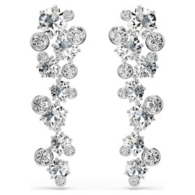Pendientes colgantes Constella con cortes mixtos, blancos, chapados en rodio