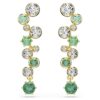 Pendientes colgantes Constella con cortes mixtos, verdes, chapados en tono dorado Pendientes colgantes Constella con cortes mixtos, verdes, chapados en tono dorado