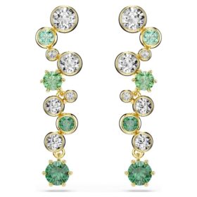 Pendientes colgantes Constella con cortes mixtos, verdes, chapados en tono dorado