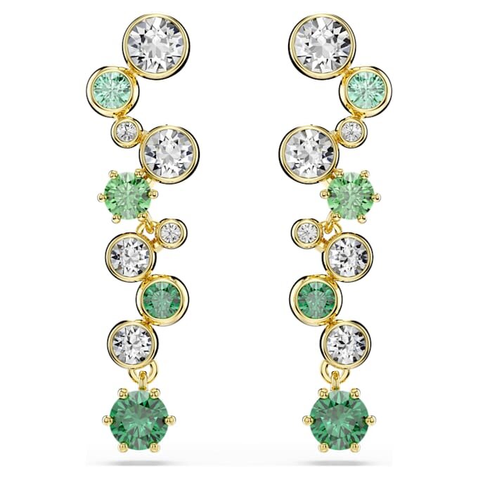 Pendientes colgantes Constella con cortes mixtos, verdes, chapados en tono dorado Pendientes colgantes Constella con cortes mixtos, verdes, chapados en tono dorado
