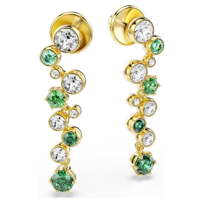 Pendientes colgantes Constella con cortes mixtos, verdes, chapados en tono dorado Pendientes colgantes Constella con cortes mixtos, verdes, chapados en tono dorado