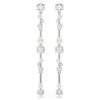 Pendientes colgantes Constella con perlas de cristal, cortes redondos, blancos, chapados en rodio