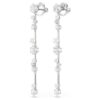 Pendientes colgantes Constella con perlas de cristal, cortes redondos, blancos, chapados en rodio