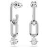 Pendientes colgantes Constella de corte redondo, blancos, chapados en rodio Pendientes colgantes Constella de corte redondo, blancos, chapados en rodio