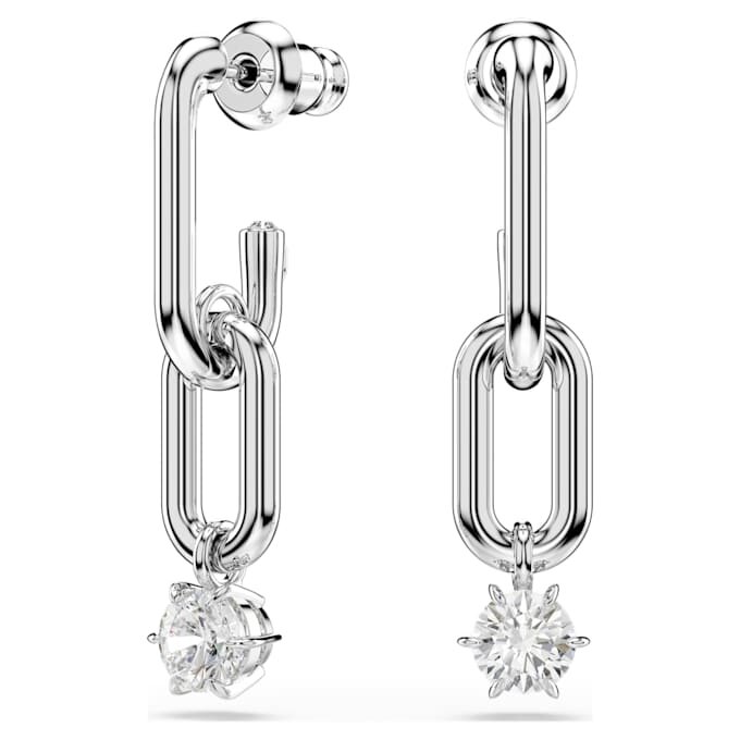 Pendientes colgantes Constella de corte redondo, blancos, chapados en rodio Pendientes colgantes Constella de corte redondo, blancos, chapados en rodio
