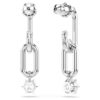 Pendientes colgantes Constella de corte redondo, blancos, chapados en rodio Pendientes colgantes Constella de corte redondo, blancos, chapados en rodio