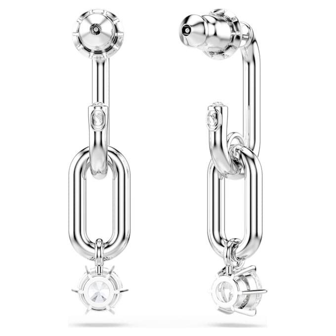 Pendientes colgantes Constella de corte redondo, blancos, chapados en rodio Pendientes colgantes Constella de corte redondo, blancos, chapados en rodio