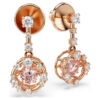 Pendientes colgantes Constella de corte redondo, piedra danzante, rosa, chapados en tono oro rosa