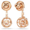 Pendientes colgantes Constella de corte redondo, piedra danzante, rosa, chapados en tono oro rosa