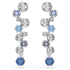 Pendientes colgantes Constella de cortes mixtos, azules, chapados en rodio