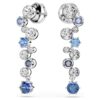 Pendientes colgantes Constella de cortes mixtos, azules, chapados en rodio
